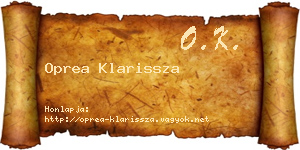 Oprea Klarissza névjegykártya
